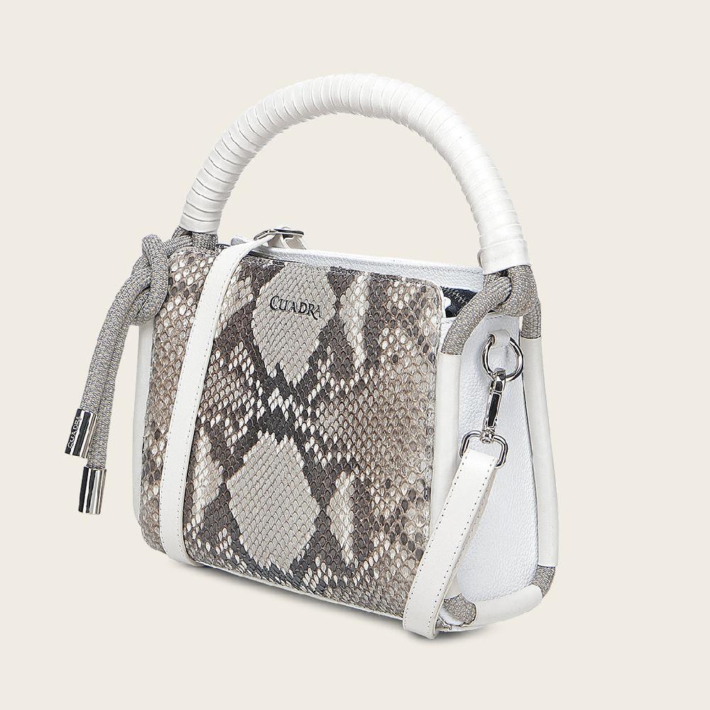Cuadra Crossbody En Piel Genuina De Pitón Para Dama