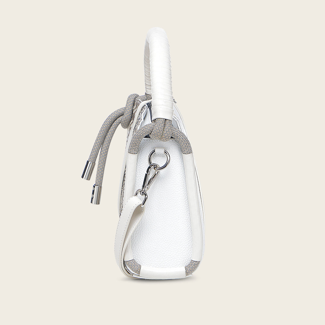 Cuadra Crossbody En Piel Genuina De Pitón Para Dama