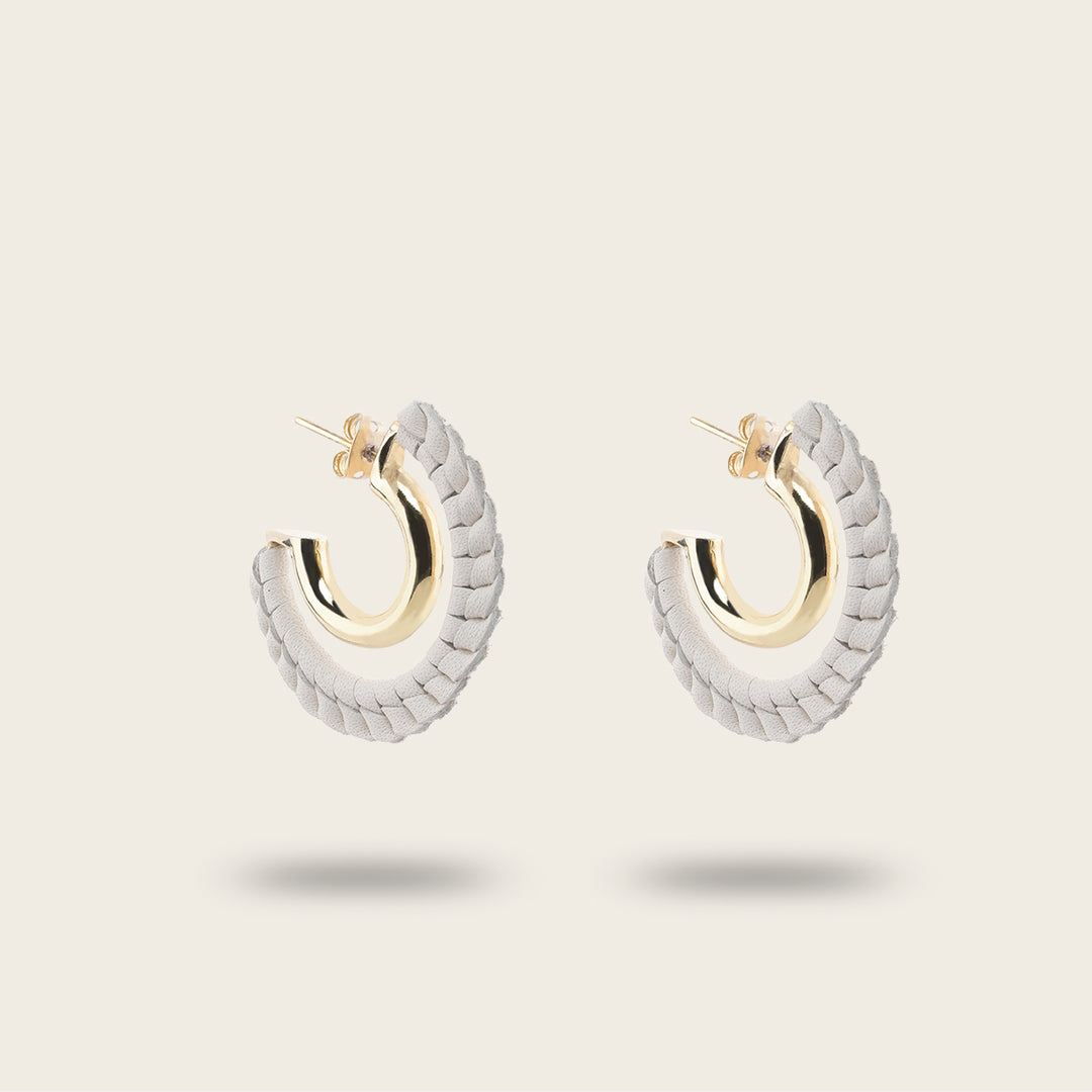 Cuadra Arracadas En Piel Genuina Para Dama