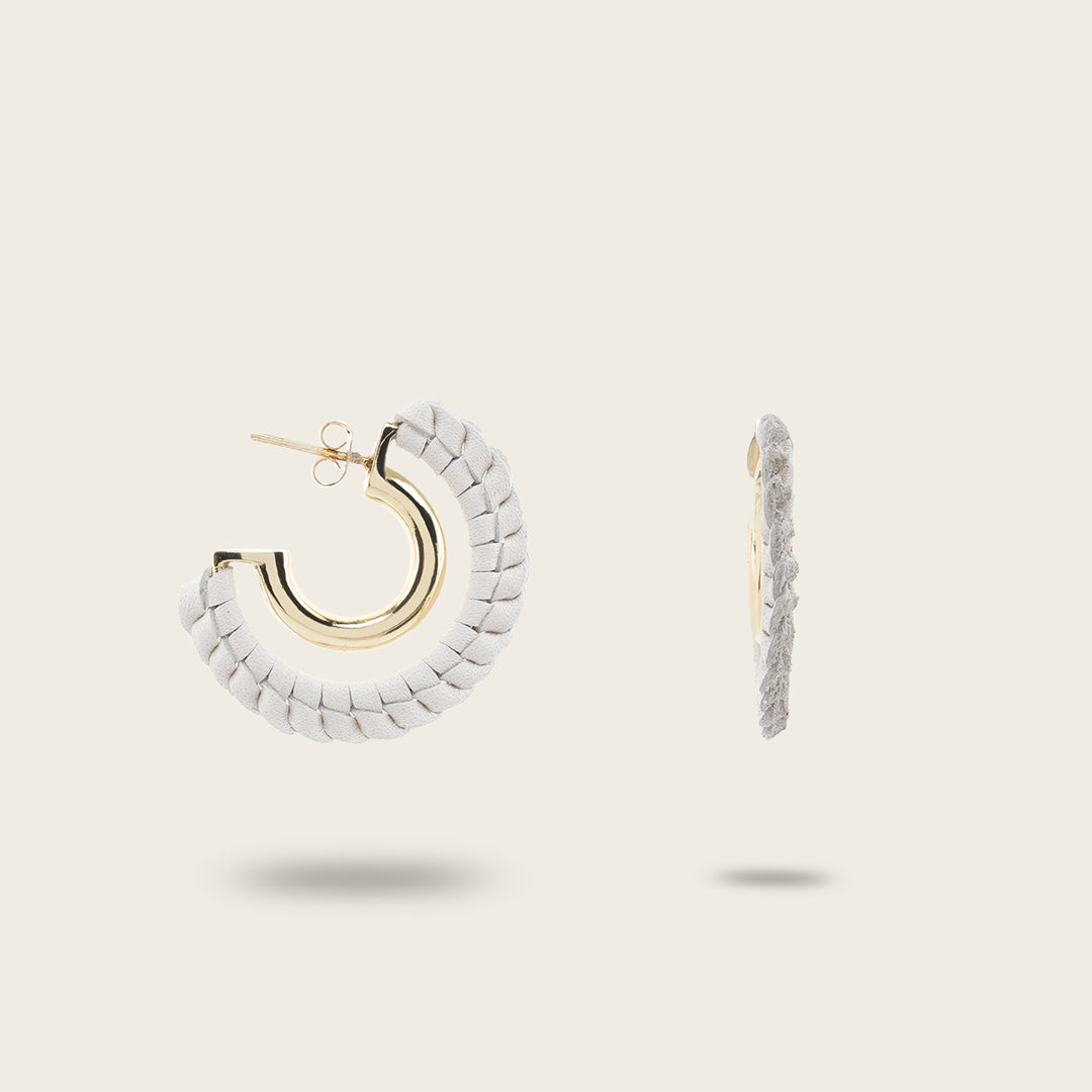 Cuadra Arracadas En Piel Genuina Para Dama