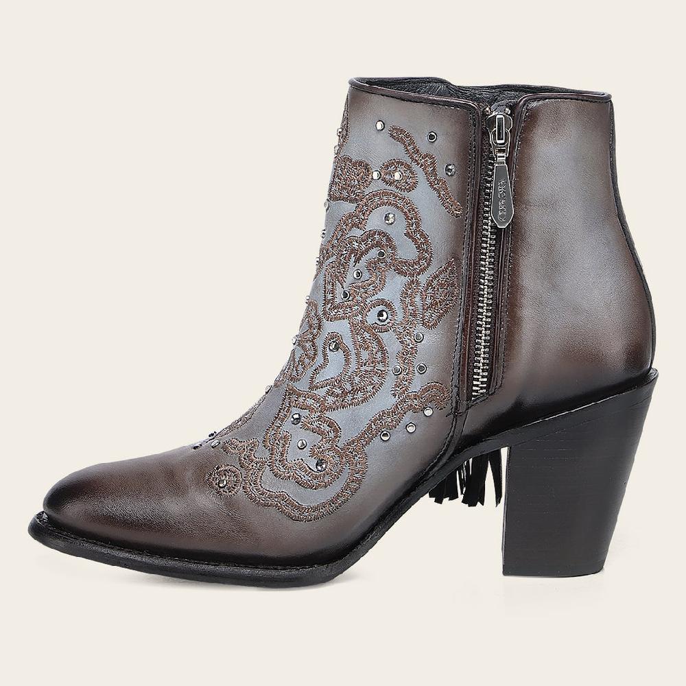 Cuadra Botín Casual En Piel Genuina Para Dama