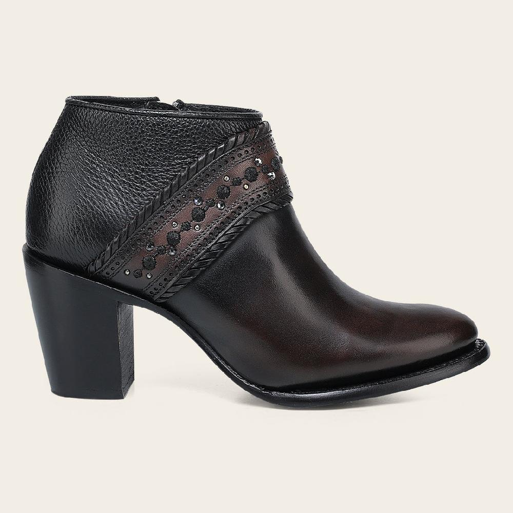 Cuadra Botín En Piel Genuina Para Dama