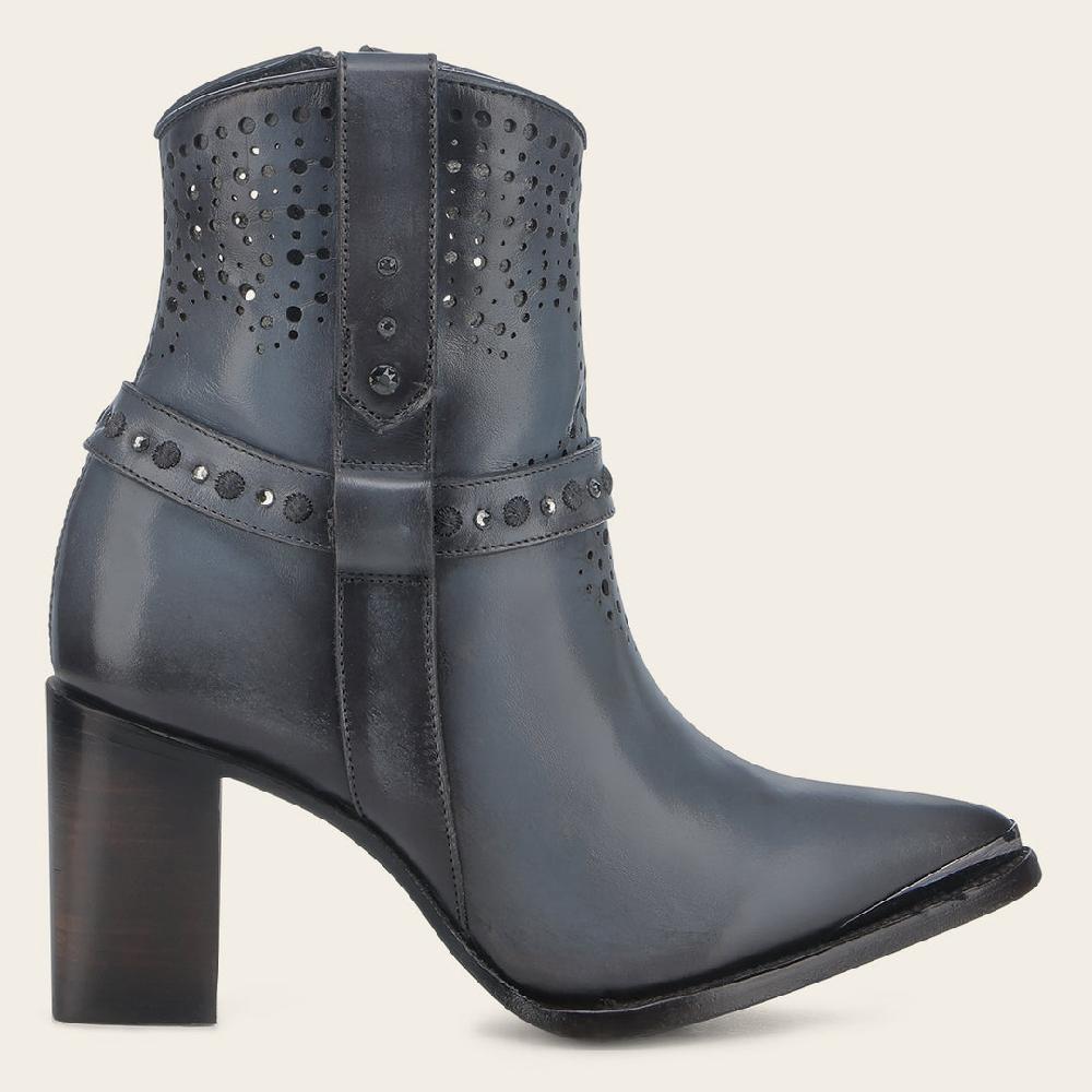 Cuadra Botín En Piel Genuina Para Dama