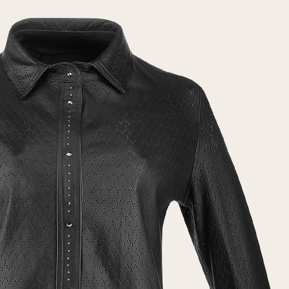 Cuadra Camisola En Piel Genuina De Ovino Para Dama