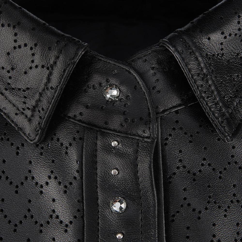 Cuadra Camisola En Piel Genuina De Ovino Para Dama