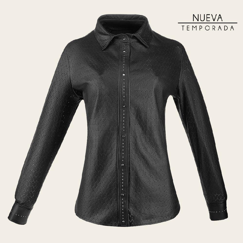 Cuadra Camisola en piel genuina de ovino para dama