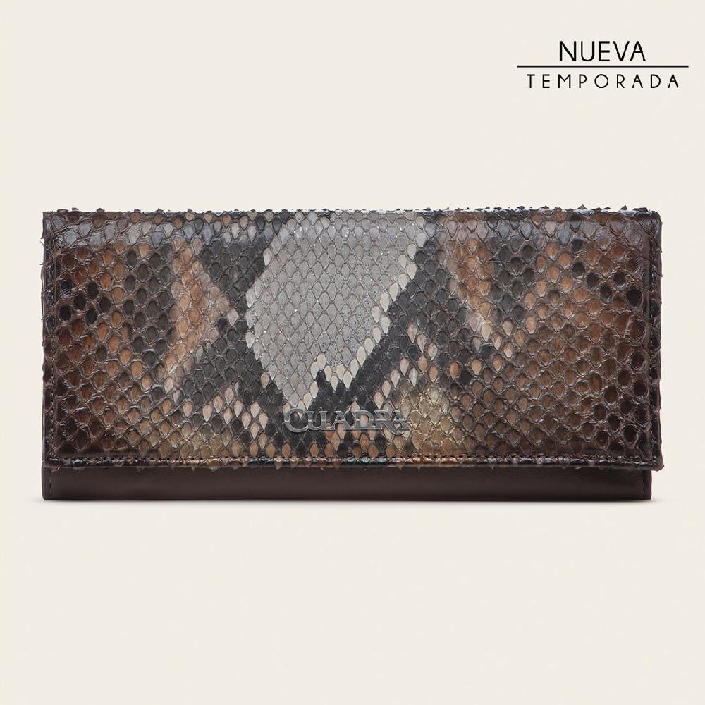 Cuadra Cartera en piel genuina de pitón para dama