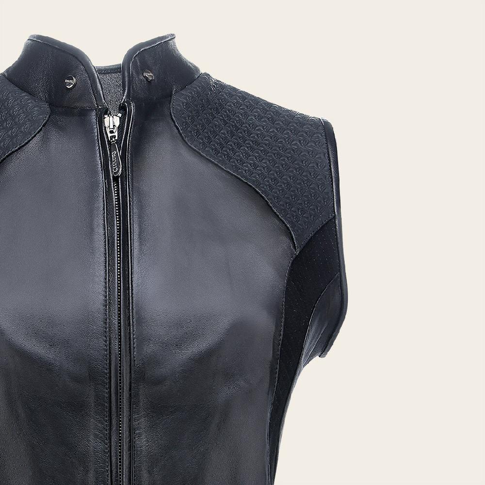 Cuadra Chaleco En Piel Genuina De Ovino Para Dama