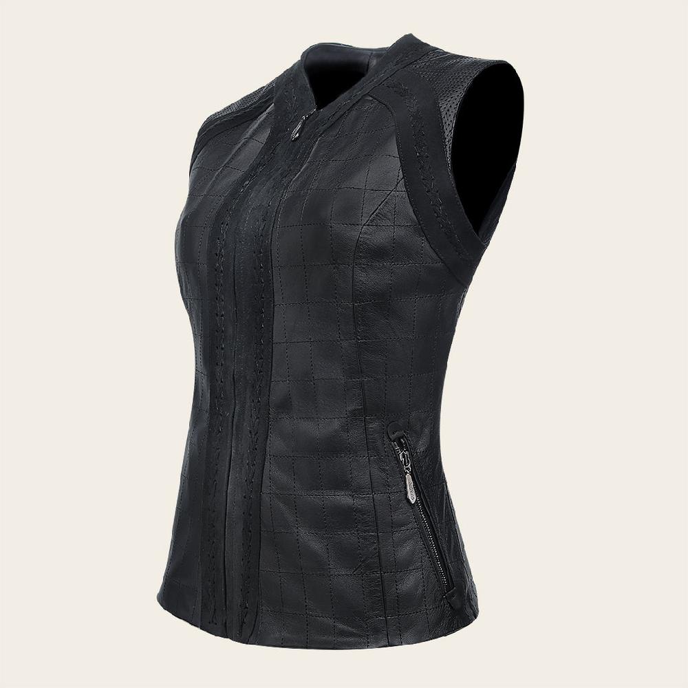 Cuadra Chaleco Para Dama En Piel De Ovino