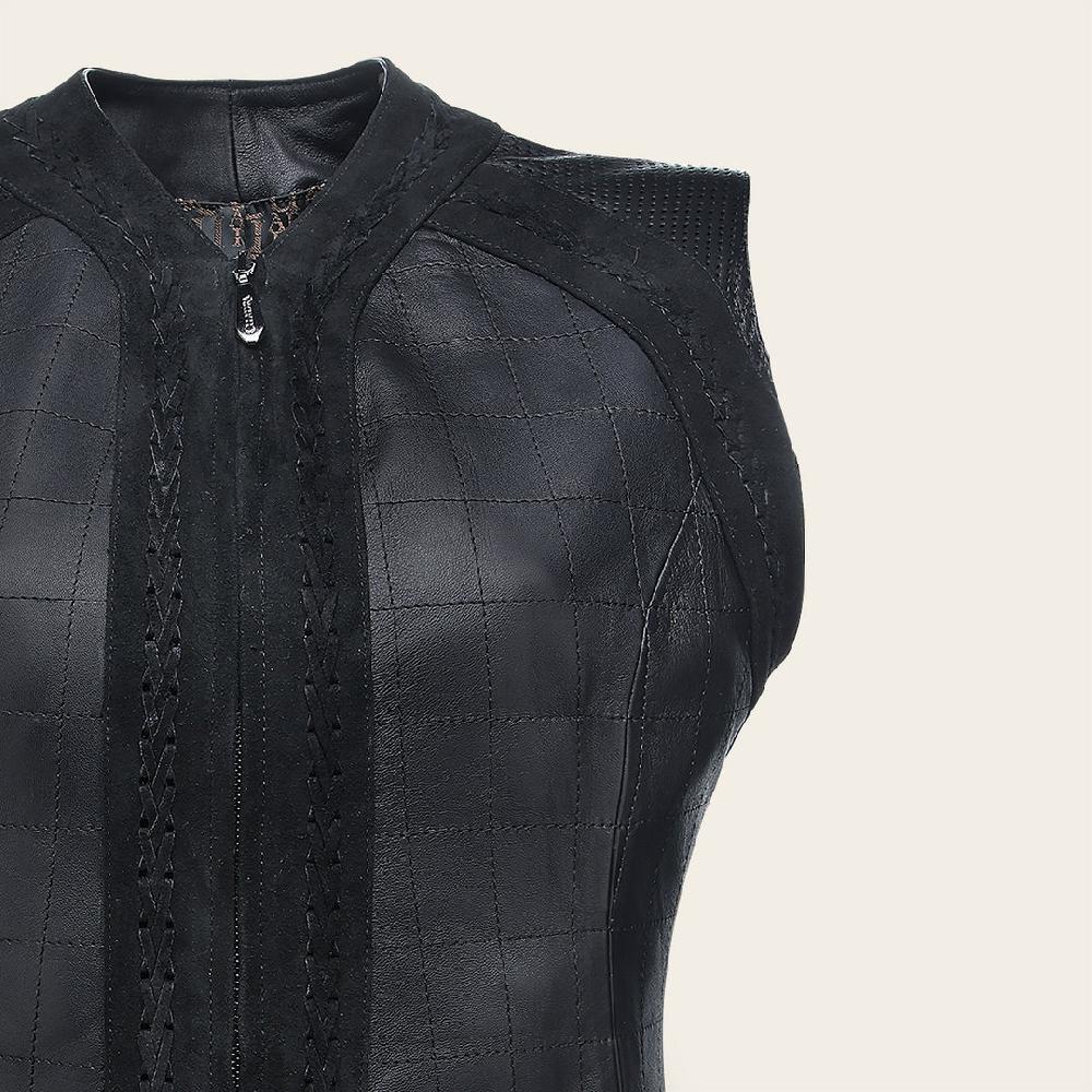 Cuadra Chaleco Para Dama En Piel De Ovino