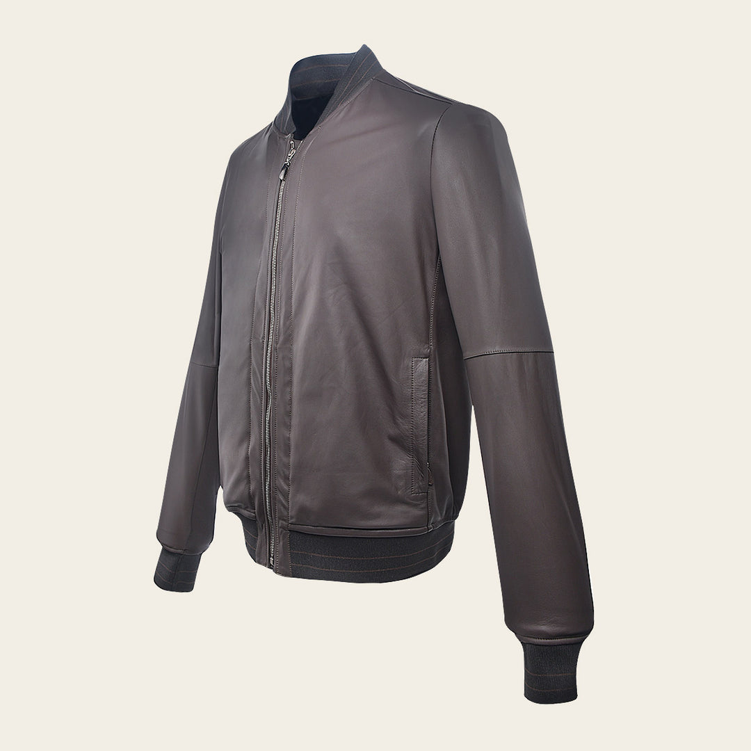 Cuadra Chamarra En Piel Genuina Para Caballero