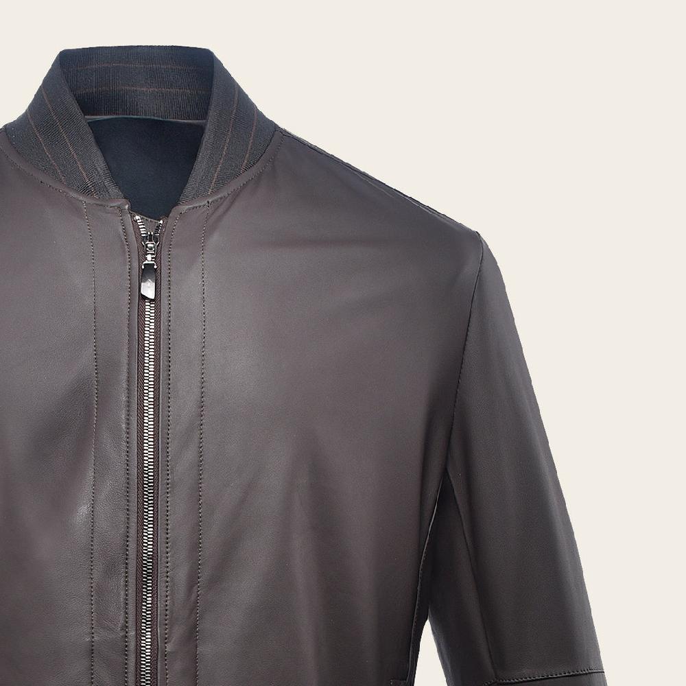 Cuadra Chamarra En Piel Genuina Para Caballero