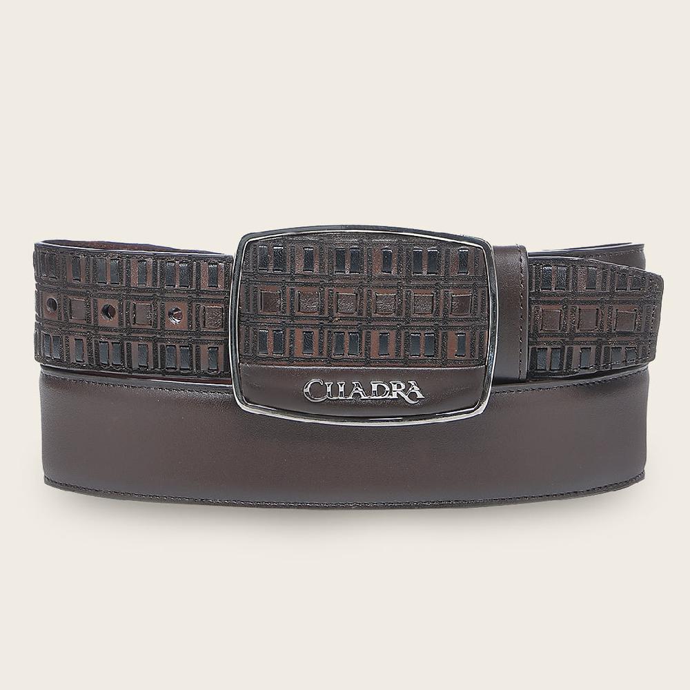 Cuadra Cinturón En Piel Genuina Para Caballero