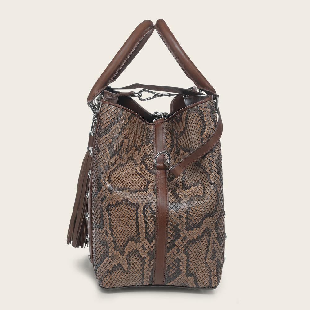 Cuadra Tote En Piel Genuina De Pitón Para Dama