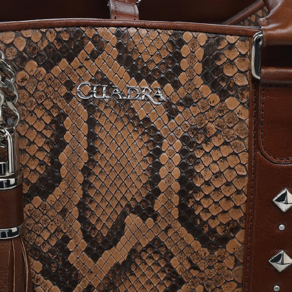 Cuadra Tote En Piel Genuina De Pitón Para Dama