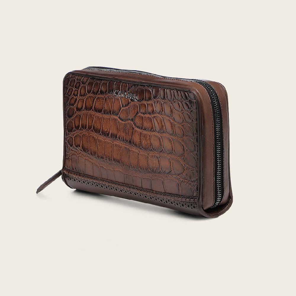 Cuadra Documentera En Piel Genuina De Alligator Para Caballero