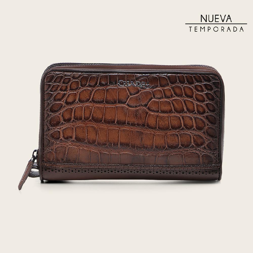 Cuadra Documentera en piel genuina de alligator para caballero