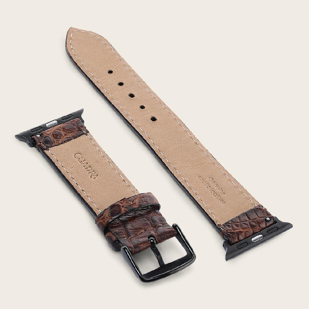 Cuadra Extensible Para Reloj En Piel Genuina De Cocodrilo Para Caballero