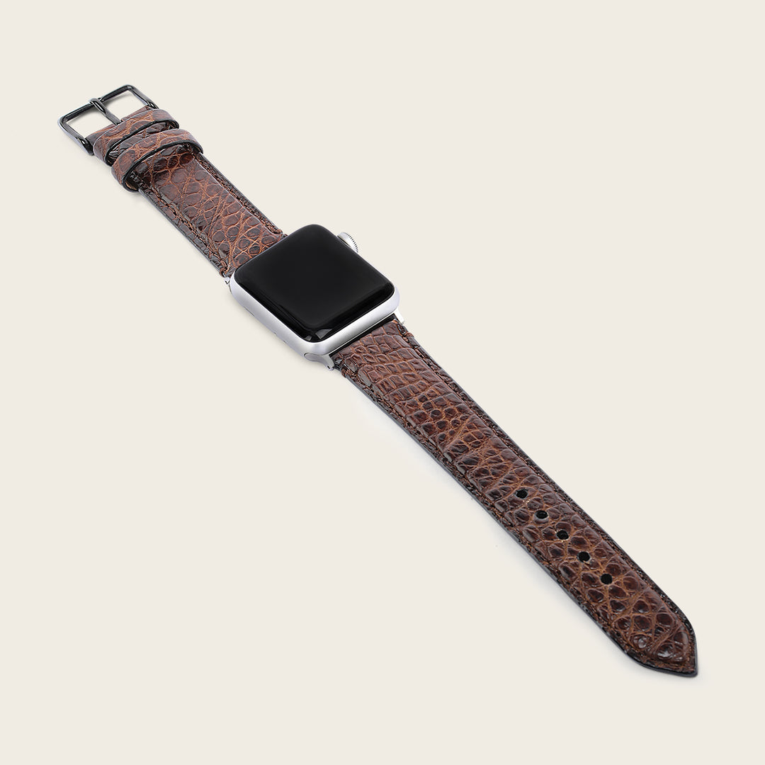 Cuadra Extensible Para Reloj En Piel Genuina De Cocodrilo Para Caballero