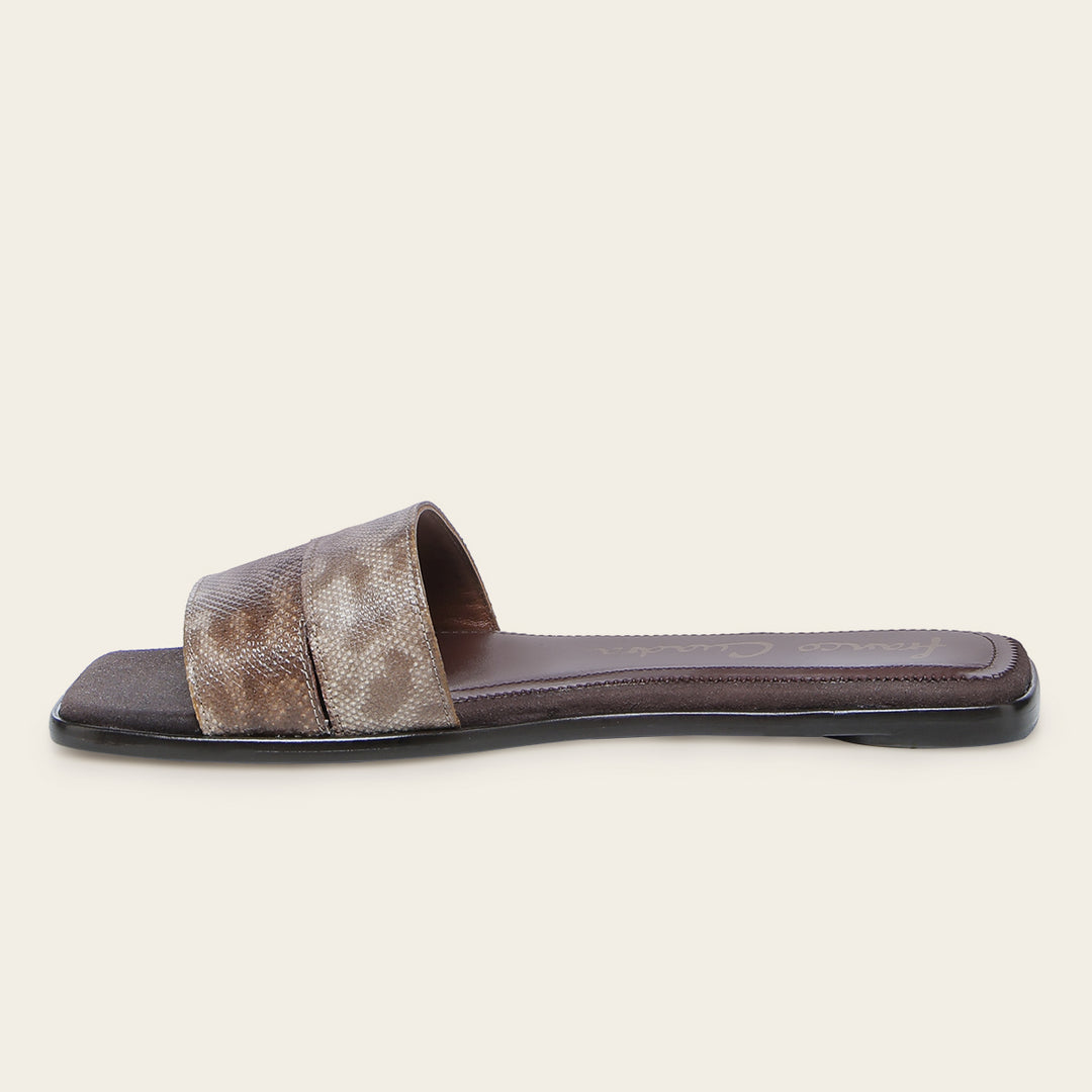 Cuadra Sandalia En Piel Genuina De Carunga Para Dama