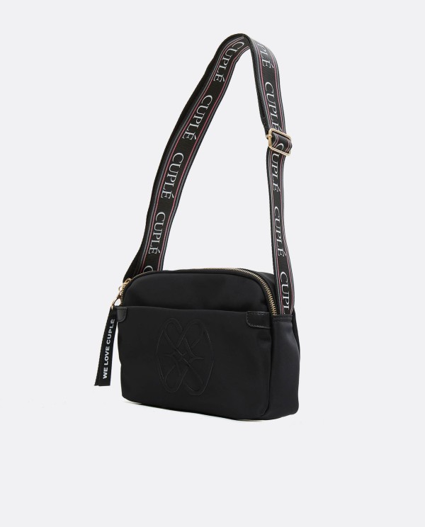 Cuplé BANDOLERA BÁSICA DE NYLON NEGRO CON LOGO Y ASA AJUSTABLE