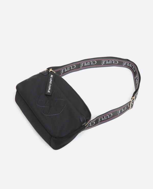 Cuplé BANDOLERA BÁSICA DE NYLON NEGRO CON LOGO Y ASA AJUSTABLE