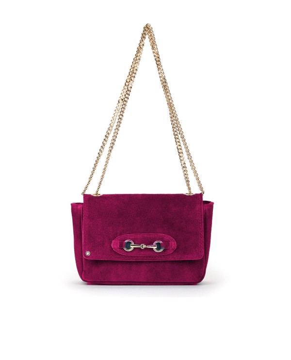 Cuplé BANDOLERA DE SERRAJE FUCSIA CON CADENA DORADA