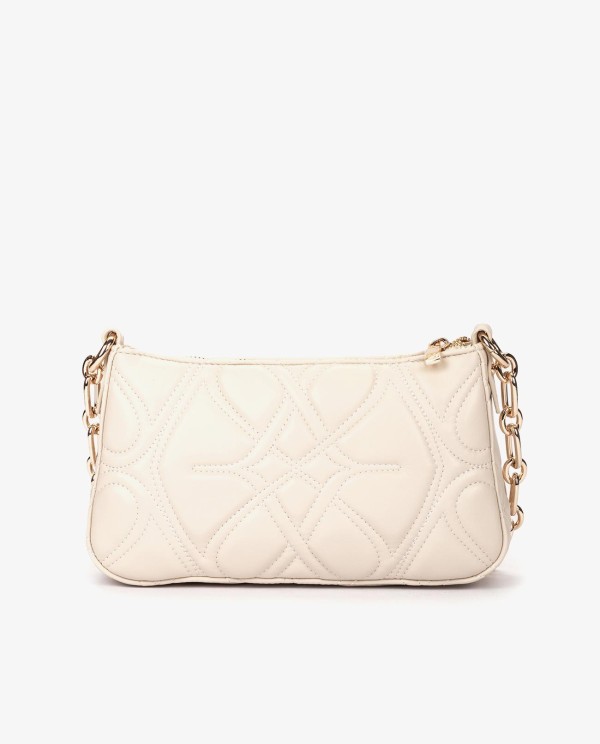 Cuplé BOLSO DE HOMBRO BEIGE ACOLCHADO CON CADENA Y TACHUELAS DORADAS