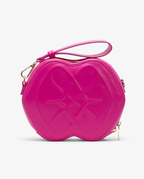 Cuplé BOLSO FUCSIA DE TECNOPIEL CON FORMA DE LOGO Y ASA LATERAL