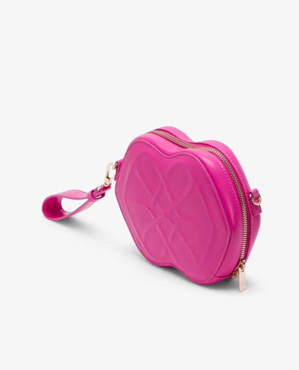 Cuplé BOLSO FUCSIA DE TECNOPIEL CON FORMA DE LOGO Y ASA LATERAL