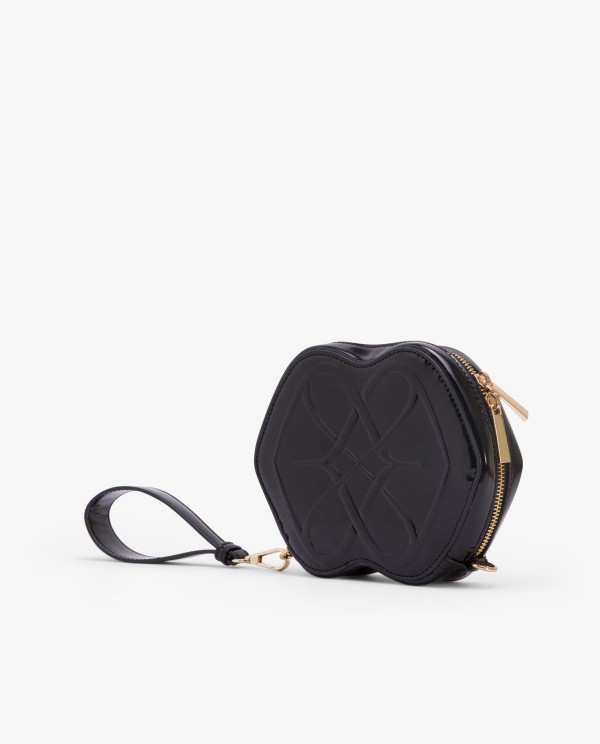 Cuplé BOLSO NEGRO DE TECNOPIEL CON FORMA DE LOGO Y ASA LATERAL
