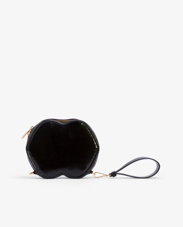 Cuplé BOLSO NEGRO DE TECNOPIEL CON FORMA DE LOGO Y ASA LATERAL