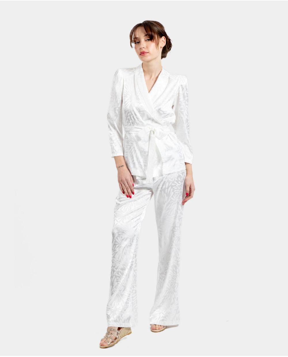 Cuplé AMERICANA CRUZADA JACQUARD BLANCO