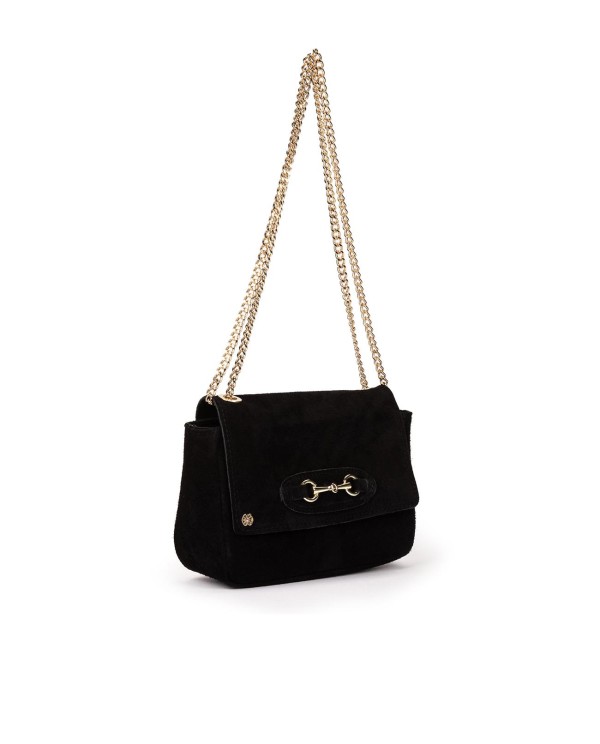 Cuplé BANDOLERA DE SERRAJE NEGRO CON CADENA DORADA