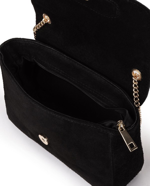 Cuplé BANDOLERA DE SERRAJE NEGRO CON CADENA DORADA