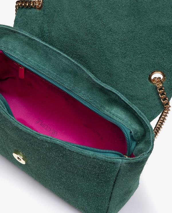 Cuplé BANDOLERA DE SERRAJE VERDE CON CADENA DORADA