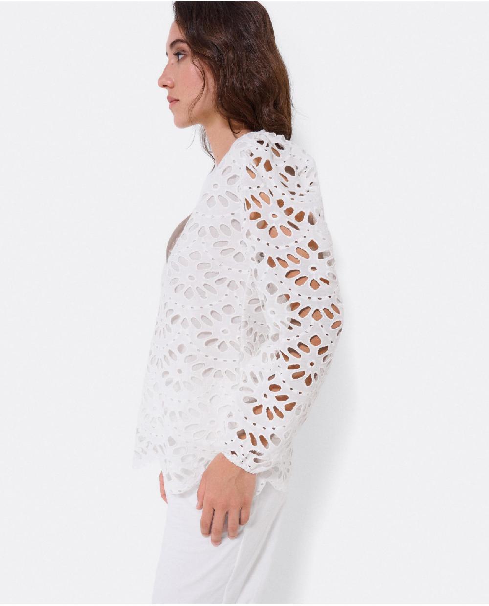 Cuplé BLUSA ESCOTE PICO GUIPUR BLANCO