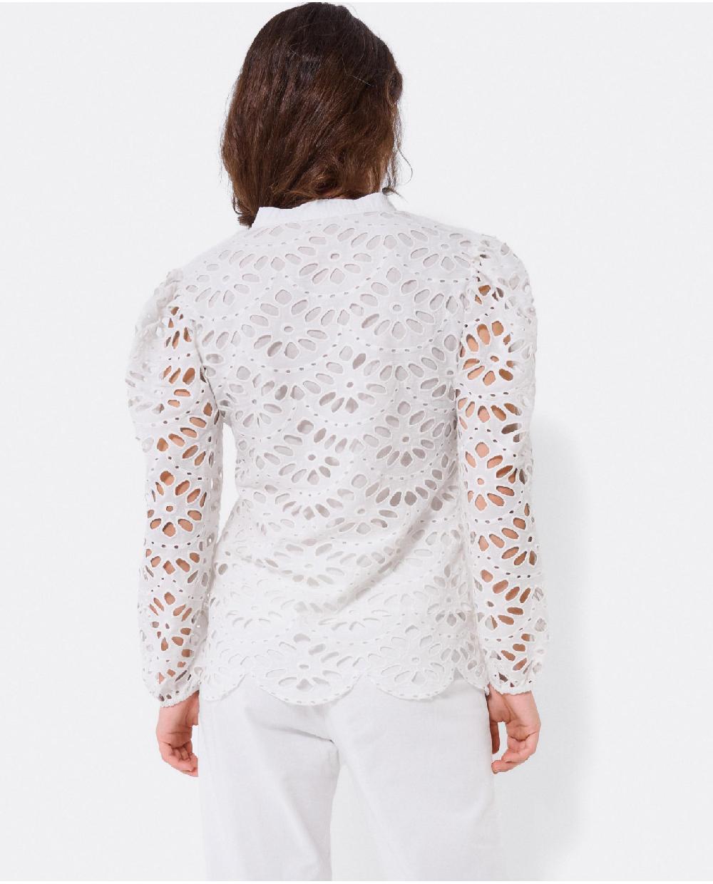 Cuplé BLUSA ESCOTE PICO GUIPUR BLANCO