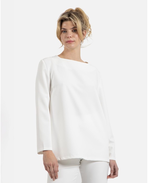 Cuplé BLUSA LARGA CREP BLANCO