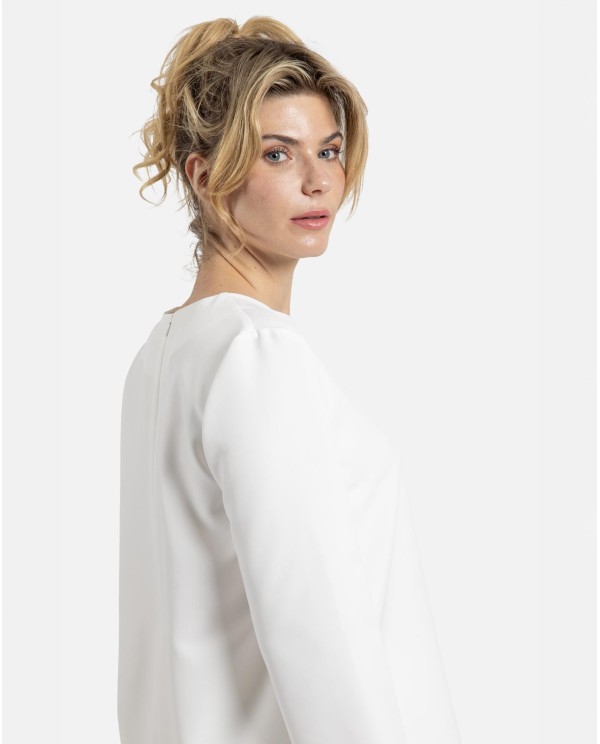 Cuplé BLUSA LARGA CREP BLANCO