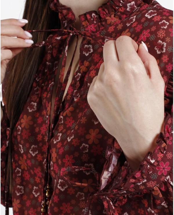 Cuplé BLUSA VOLANTES GASA ESTAMPADO FLORES LIBERTY