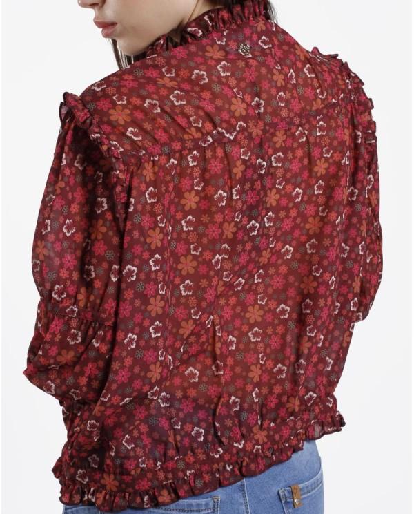 Cuplé BLUSA VOLANTES GASA ESTAMPADO FLORES LIBERTY