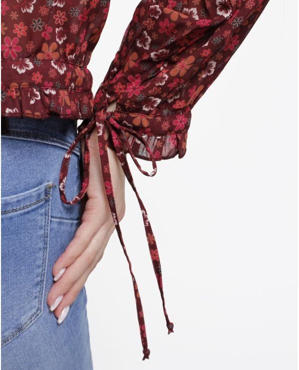 Cuplé BLUSA VOLANTES GASA ESTAMPADO FLORES LIBERTY