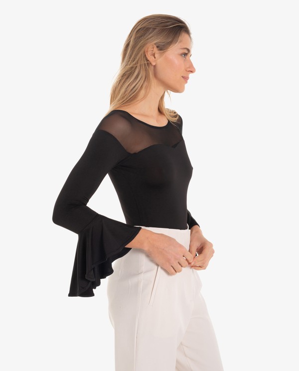 Cuplé BODY VOLANTES PUNTO NEGRO