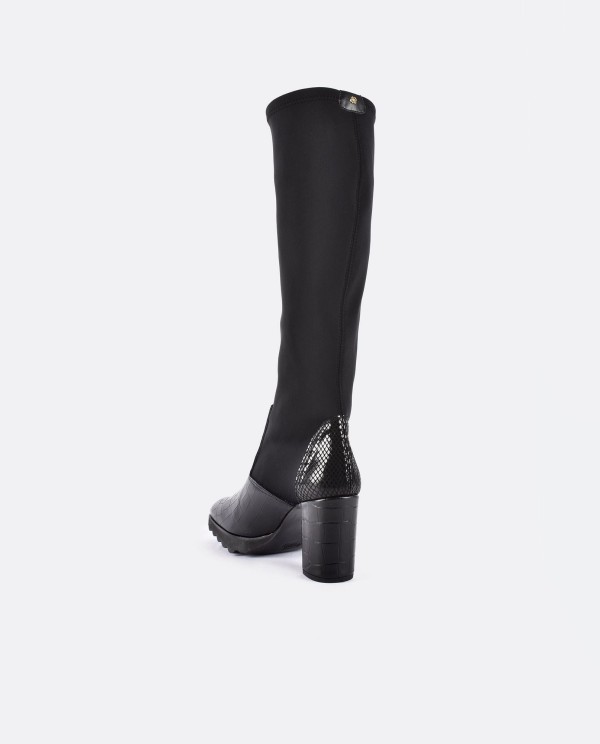 Cuplé BOTA ALTA PALA Y TALON LICRA/COCO NEGRO
