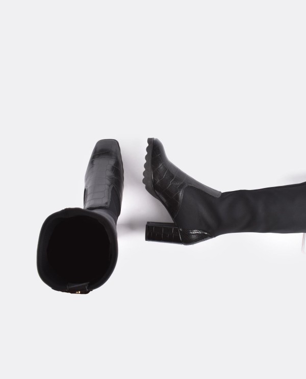Cuplé BOTA ALTA PALA Y TALON LICRA/COCO NEGRO