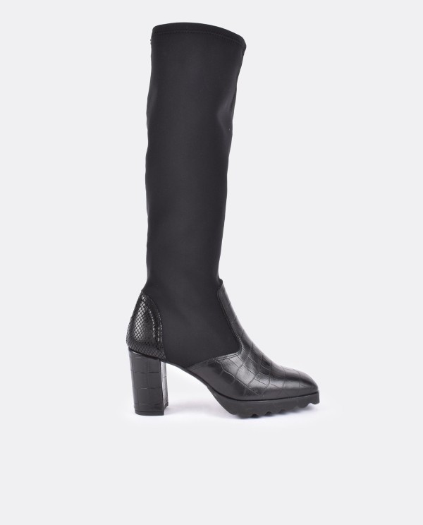 Cuplé BOTA ALTA PALA Y TALON LICRA/COCO NEGRO