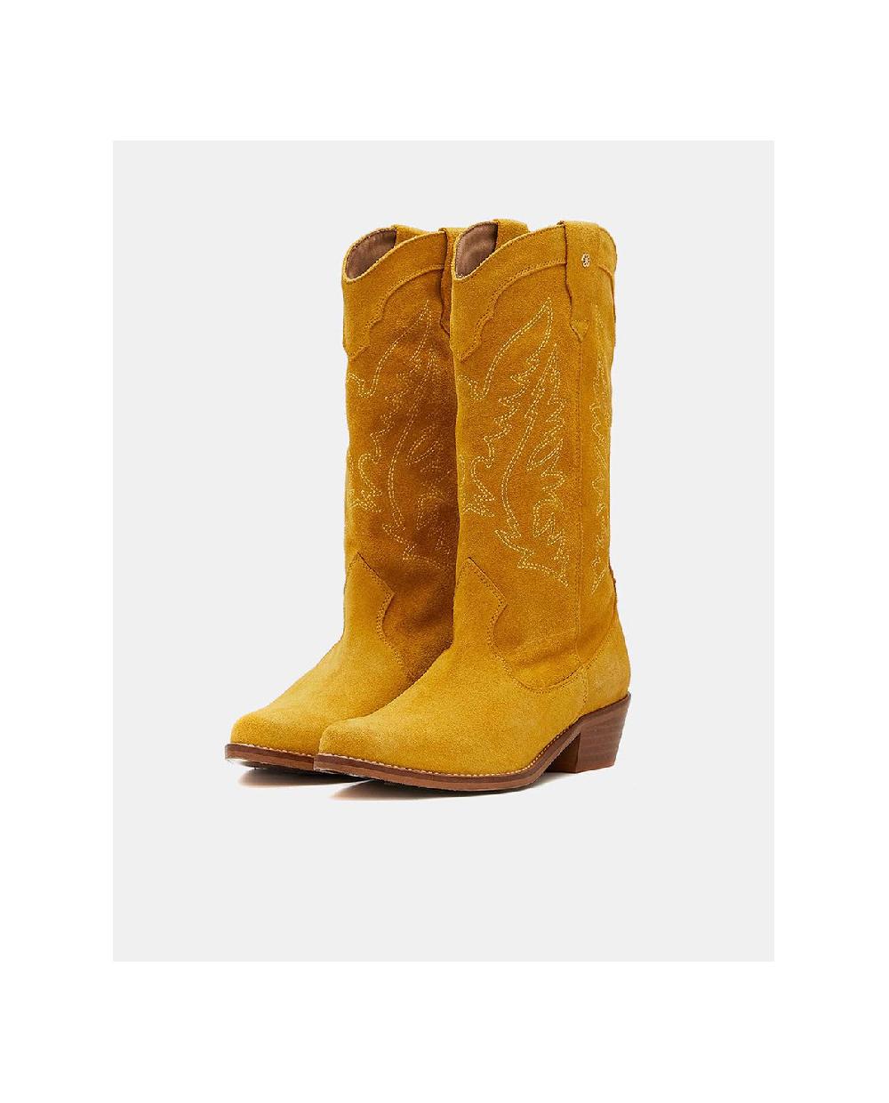 Cuplé BOTA COWBOY TACON BAJO SERRAJE MOSTAZA