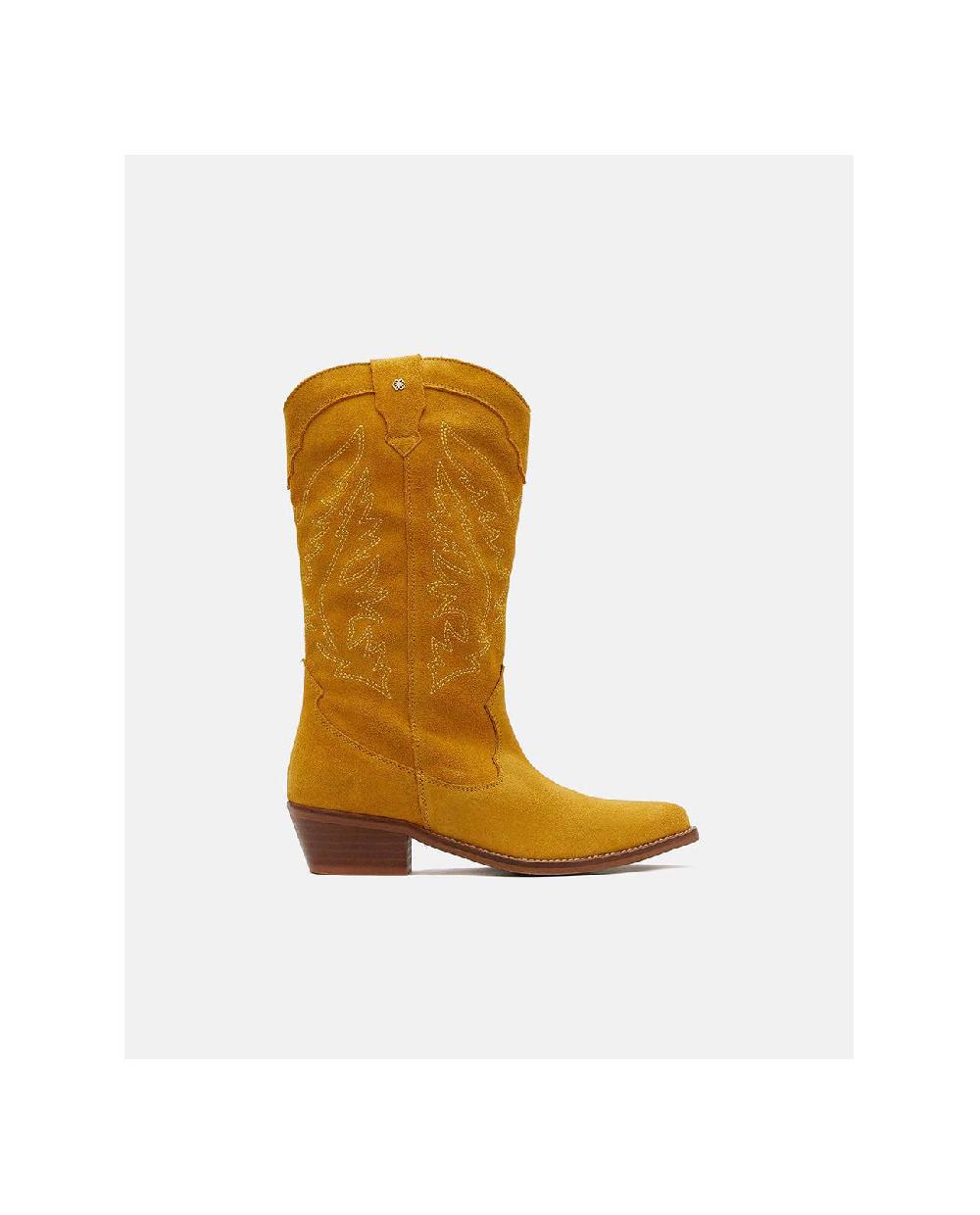 Cuplé BOTA COWBOY TACON BAJO SERRAJE MOSTAZA