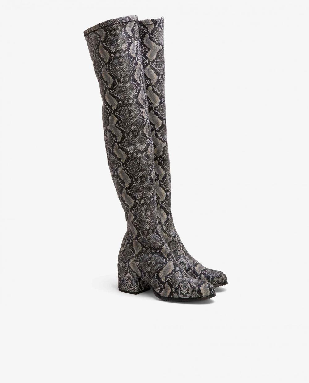 Cuplé BOTA MOSQUETERA STRECH SERPIENTE GRIS